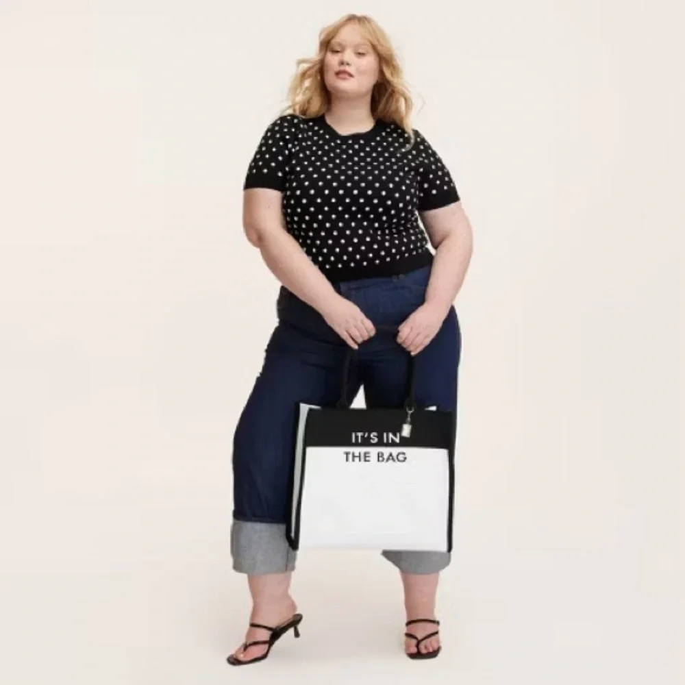 NWT Colorblock Knit Tote Bag - kate spade new york x Target White/Black - Picture 4 of 15